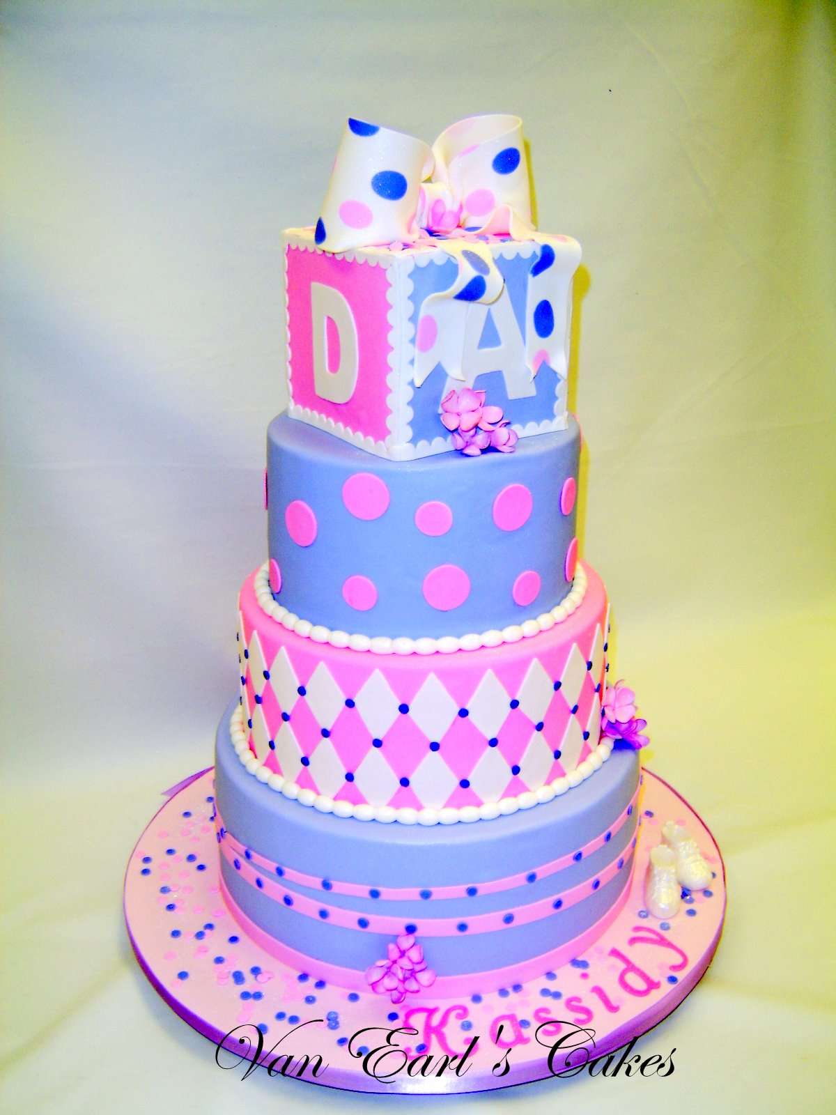 Van Earl's Cakes Purple & Pink Baby Shower Cake