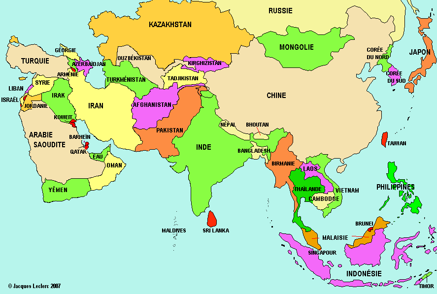 comment apprendre les pays d asie
