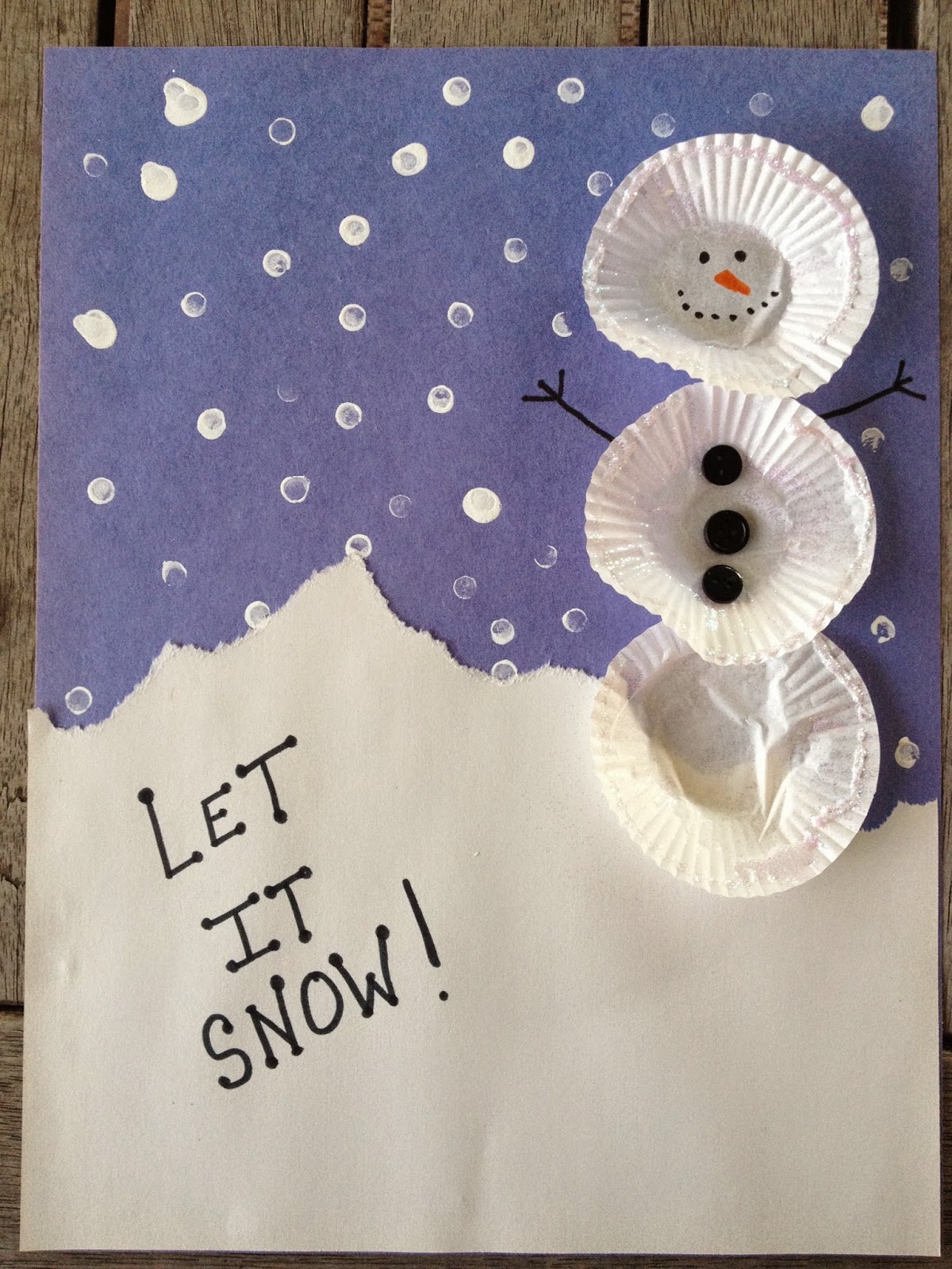 Be Brave, Keep Going Easy Cupcake Liner Snowman Craft For Kids