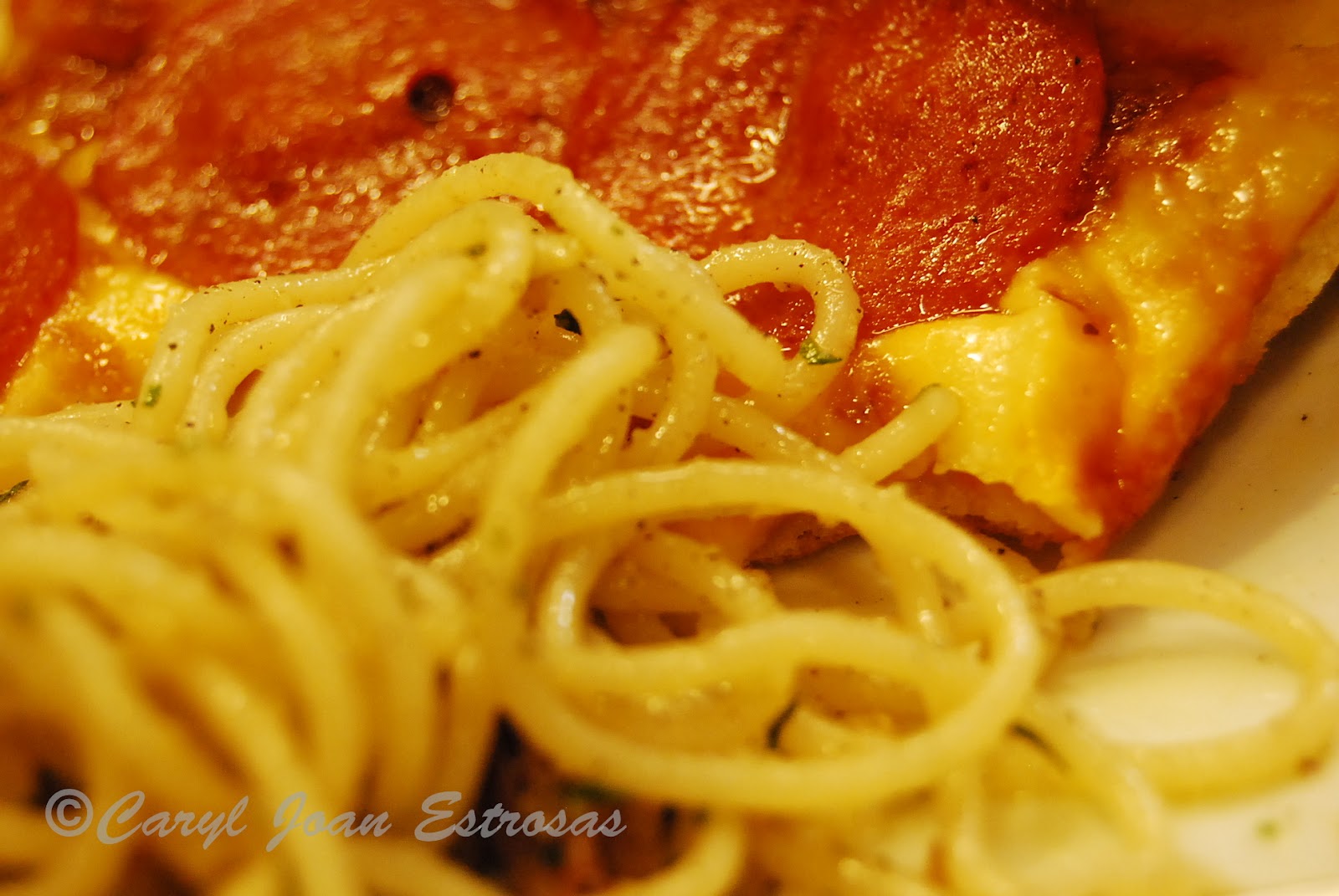 Pasta and Pizza for Dinner at A Pizzeria Ristorante