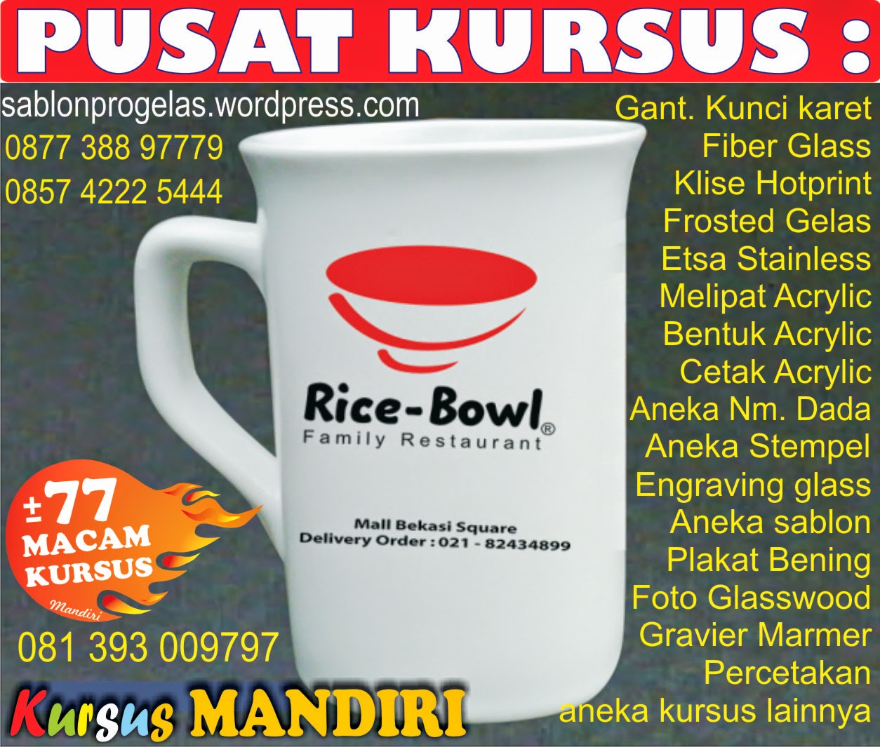 Hotprint,Etsa Kaca,Laminating,Jilid,Emboss,Stained glass