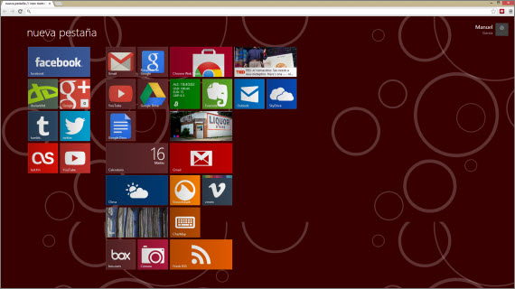 Convierte Chrome en Windows 8 con MetroTAB Convierte Chrome en Windows 8 con MetroTAB