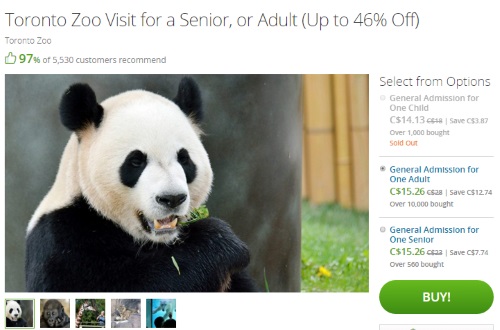 Groupon Toronto Zoo Admission Up To 46% Off
