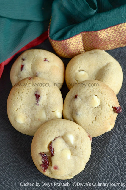 White Chocolate Cranberry cookies, Christmas baking recipe