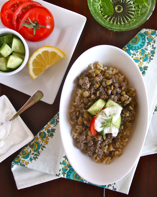 spiced lamb and lentil salad