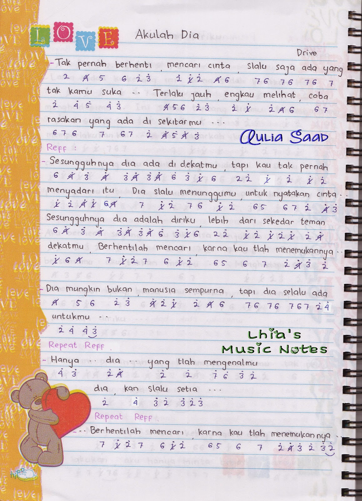 Not Angka Drive Akulah Dia Aulia�s World