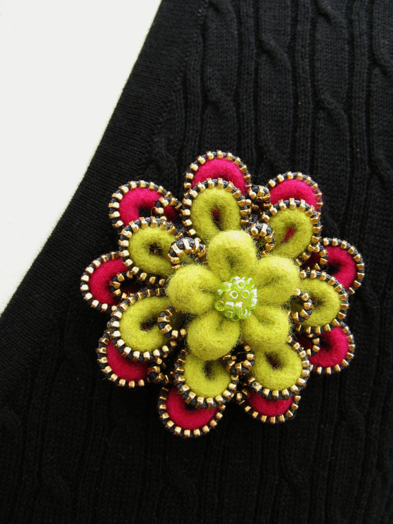 Whimsical Zipper Brooches by Woolly Fabulous The Beading Gem's Journal