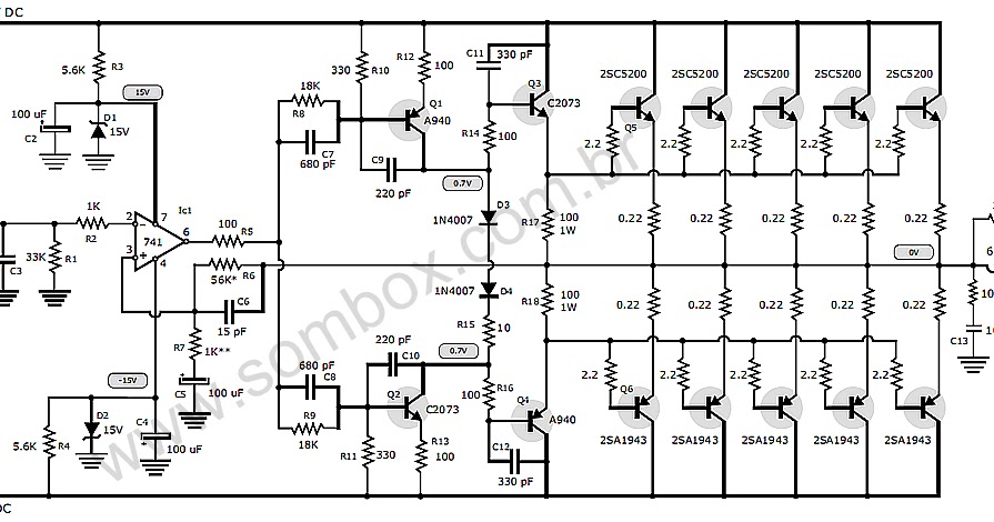 PROJETOS ELETRÔNICOS: AMPLIFICADOR DE 2000 W RMS DE CLASSE AB