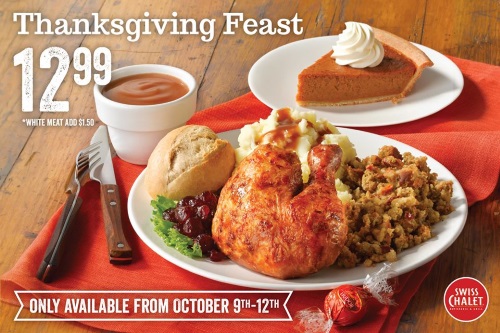 Swiss Chalet Thanksgiving Feast Special $12.99