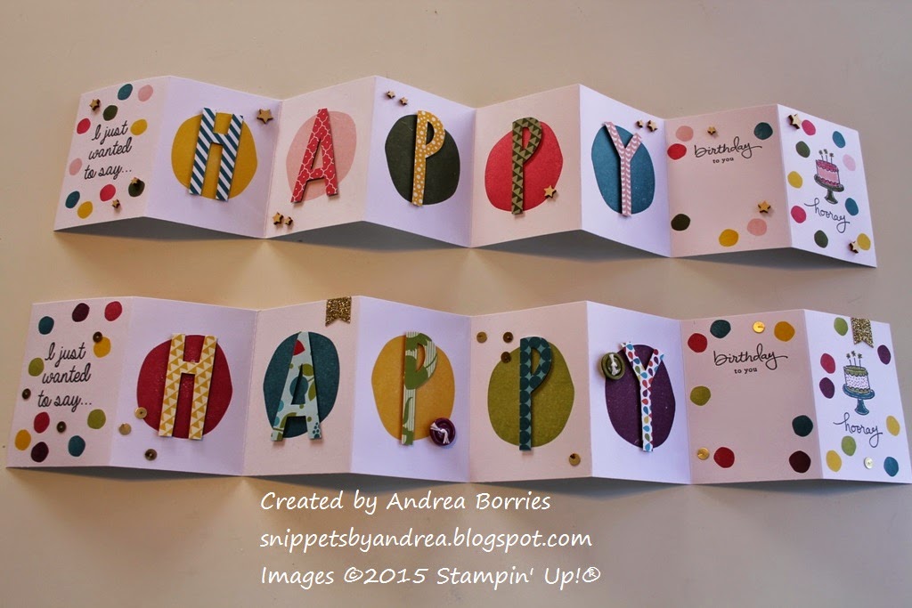 Snippets February 2015 Paper Pumpkin Accordion birthday cards