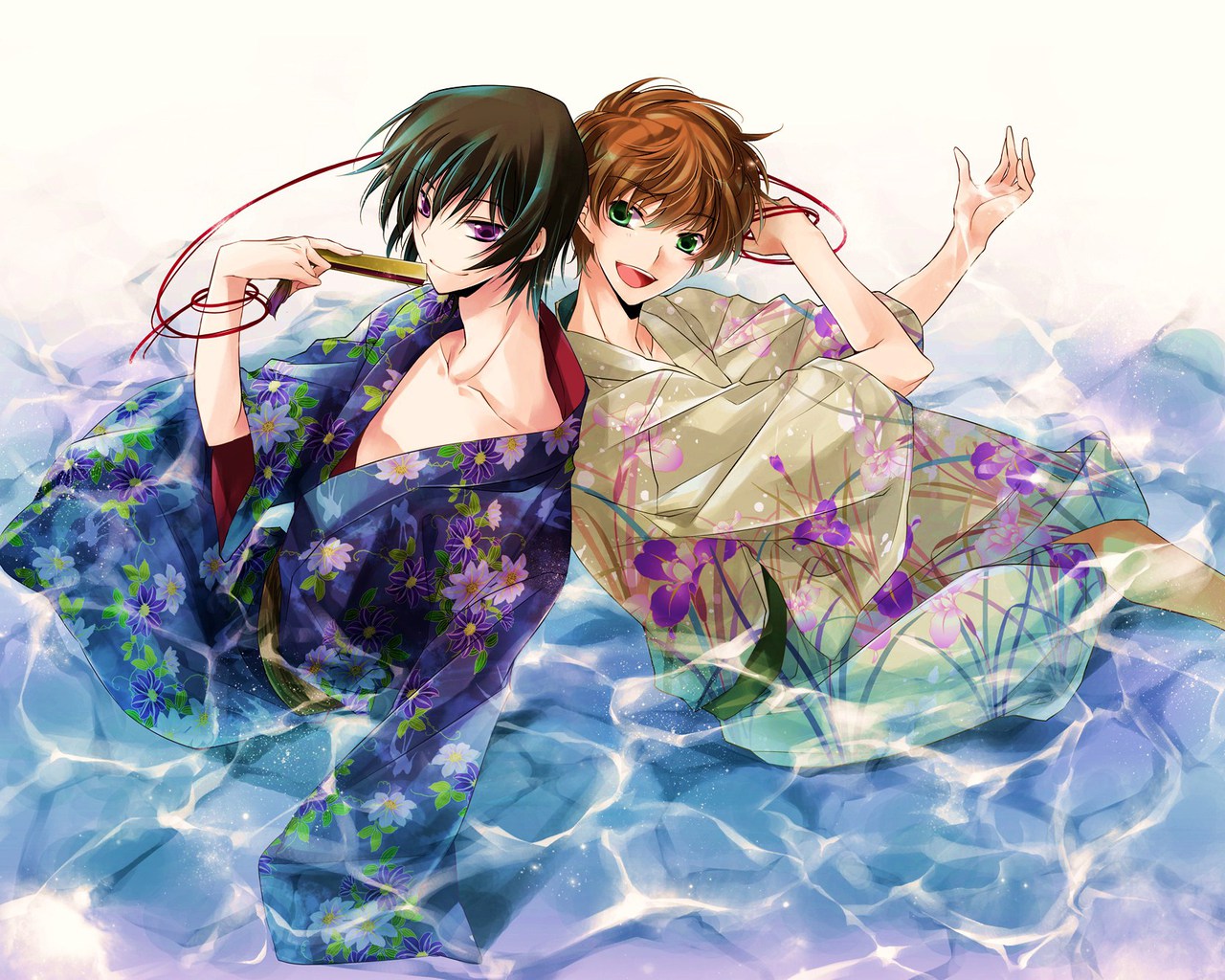 Hd Wallpaper Lelouch Suzaku Handsome Guys Kimono 0011