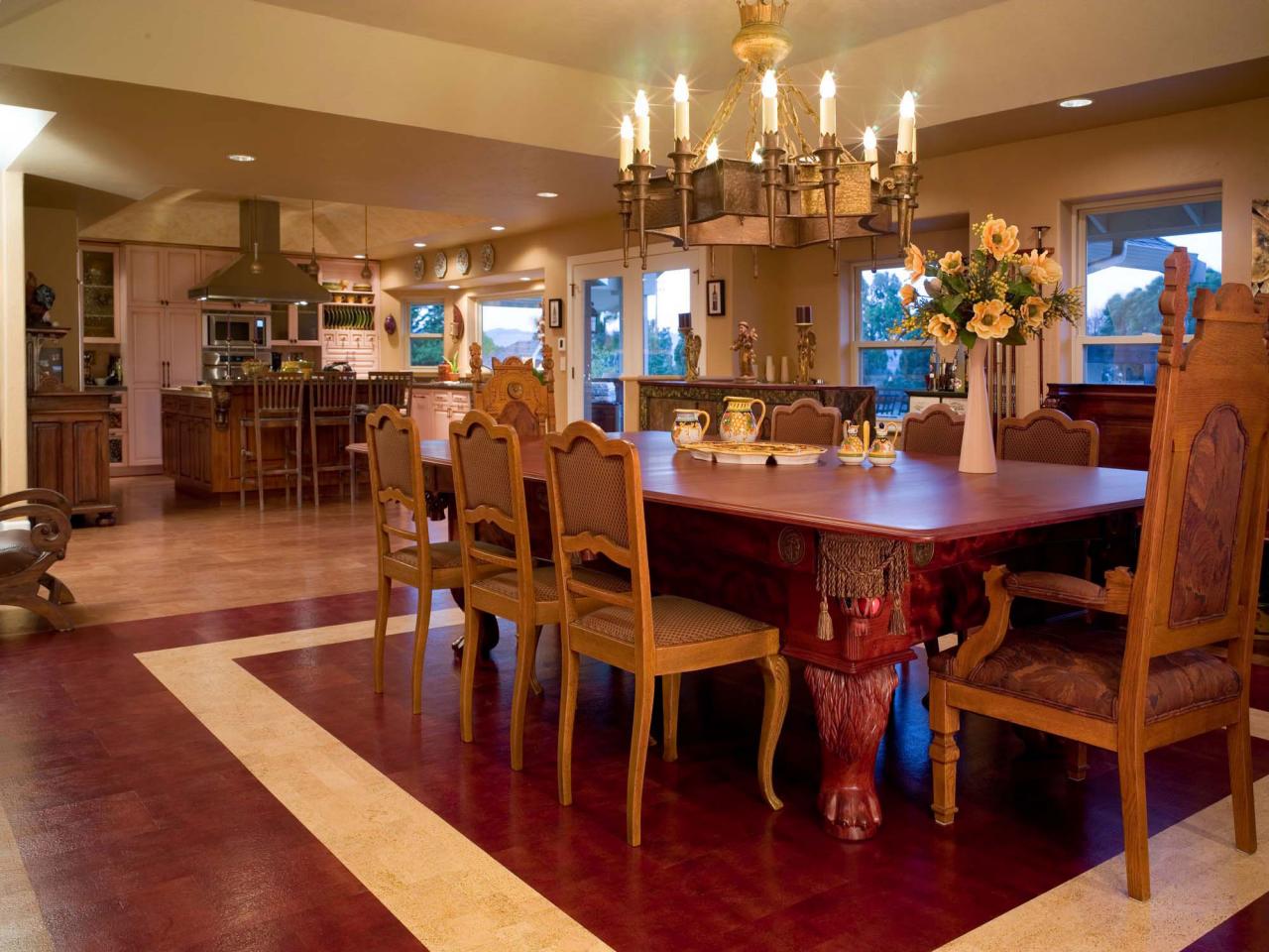Wood And Tile The Dining Room Flooring For Comfortable Wood And Tile The Dining Room Flooring For Comfortable