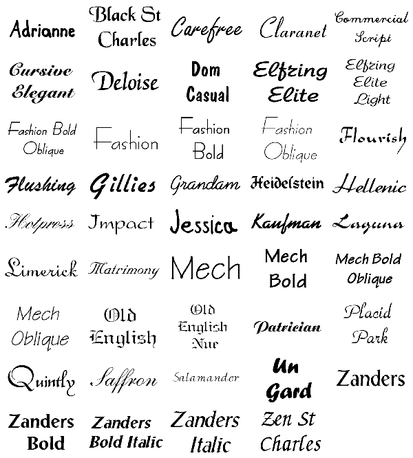 Types of writing for tattoos
