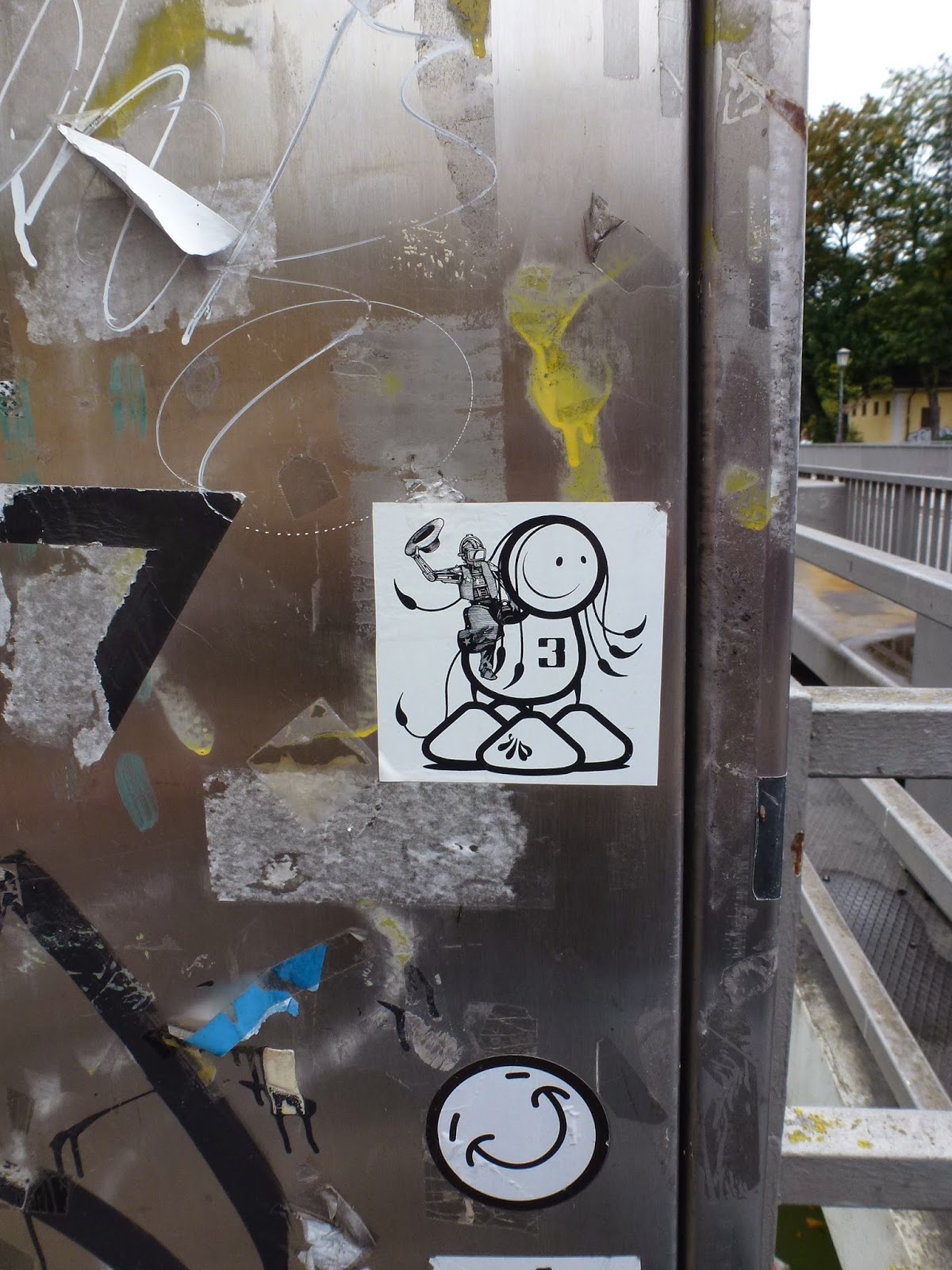 Sticker, Polive, London, Praterinsel, München, Streetart