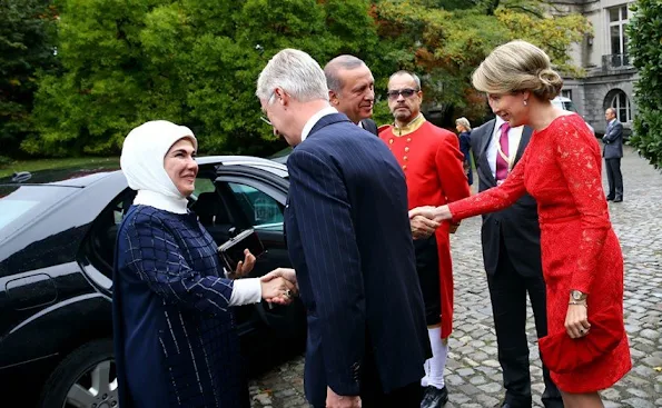 President Recep Tayyip Erdogan and his wife Emine Erdogan - King Philippe of Belgium and Queen Mathilde of Belgium