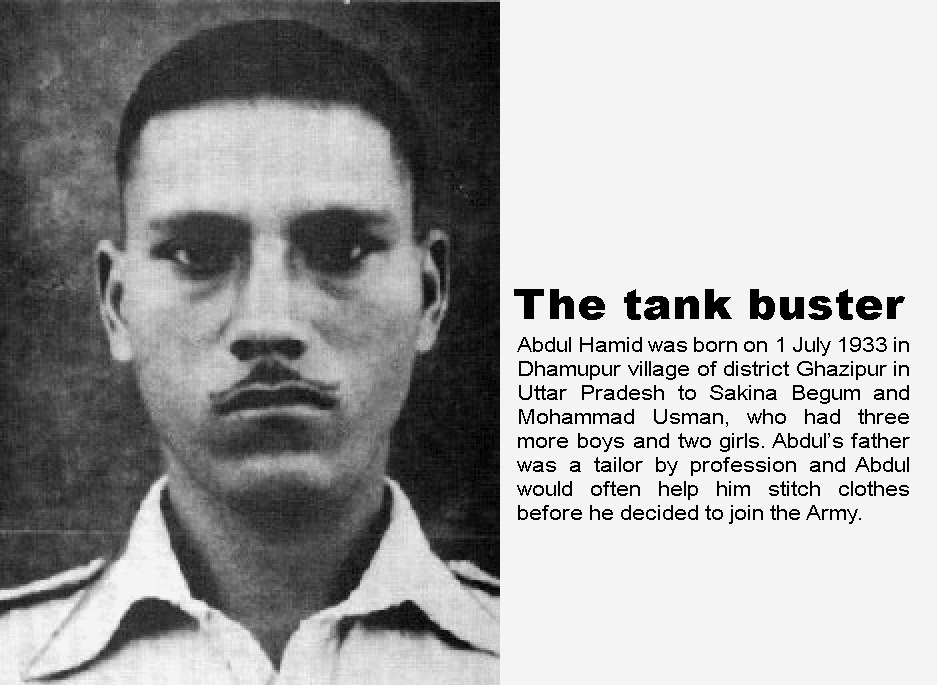 Emblazoned on one wing of an army building in the Cantonment area of Bangalore was the name, &#39;Abdul Hamid Barracks&#39;. A few years ago, due to renovation ... - PVC-ABDUL-HAMID-PATTON-TANK-BUSTER
