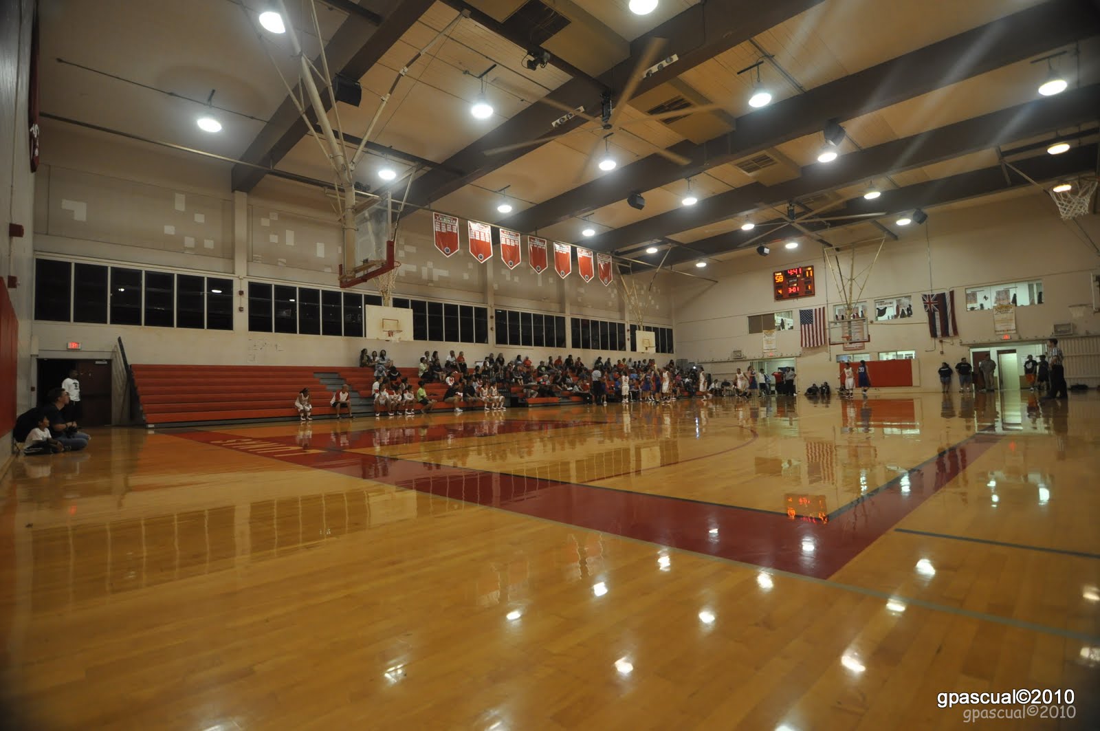 Lahainaluna Sports Shooter Shooting Hoops in Lahainaluna's Gym