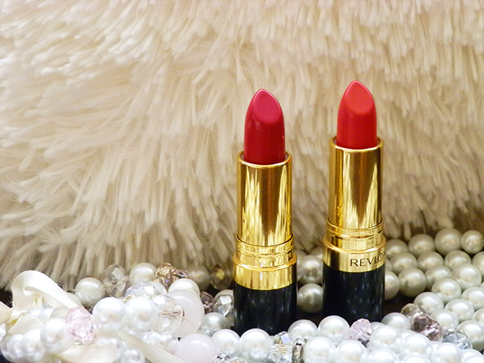 Revlon's Fire & Ice and Cherries in the Snow. Lipstick shades with