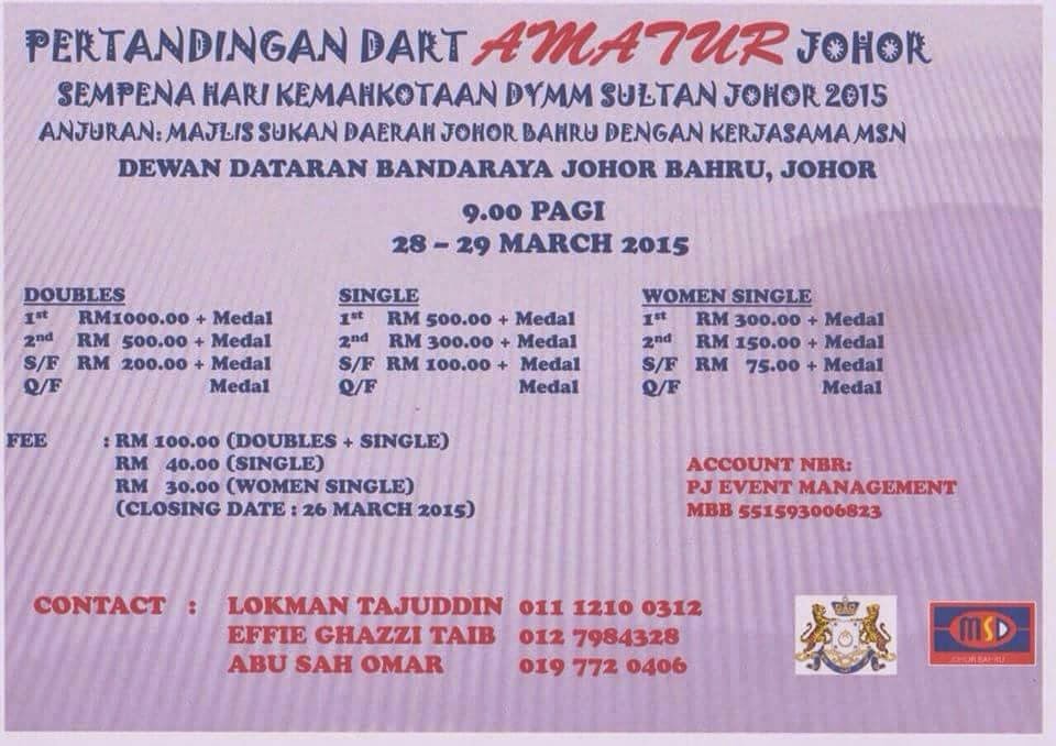 All About Darts PERTANDINGAN DART AMATUR JOHOR SEMPENA HARI