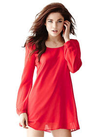 Dress cantik warna merah model baru masa kini