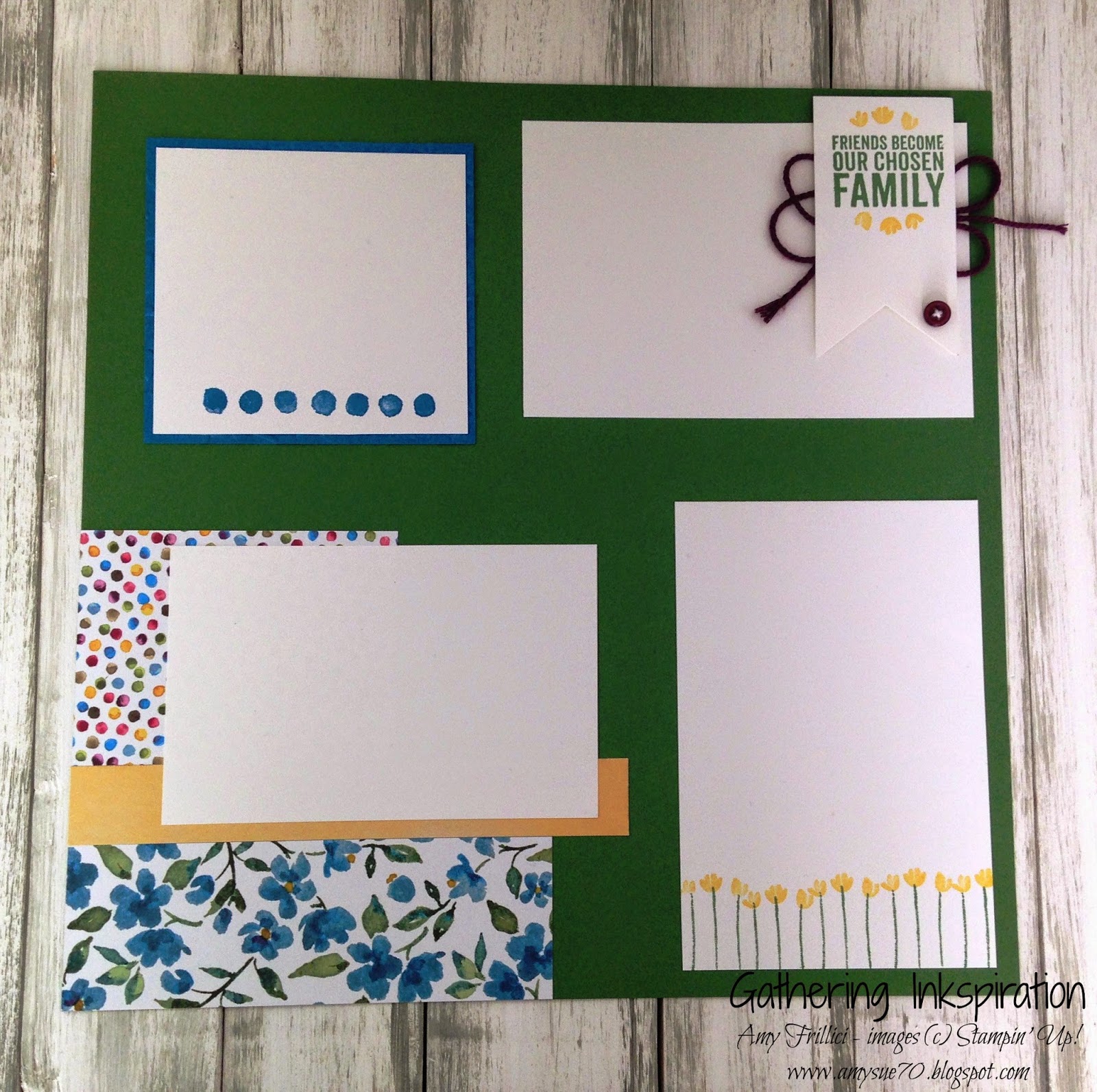Gathering Inkspiration Painted Blooms Scrapbook Pages