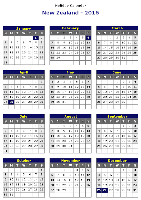 2016 Calendar Printable with NZ Holidays, 2016 Monthly Calendar Template, nz calendar 2016 with public holidays, 2016 Calendar New Zealand Free download, 2016 calendar nz school holidays