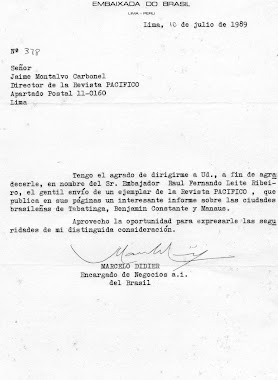 Carta de la Embajada de Brasil