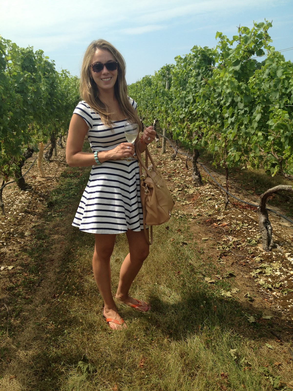 Big City Farm Girl: wine tour outfit: the classic stripe