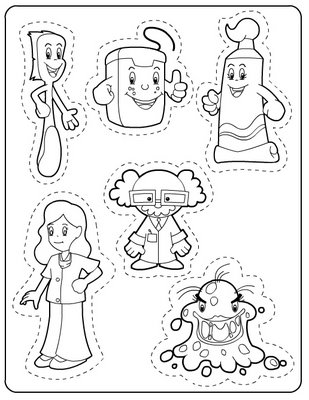 Atividades educativas: Desenhos de dentista para imprimir e colorir