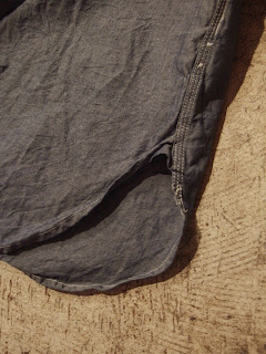 fwk by engineered garments work shirt in blue chambray