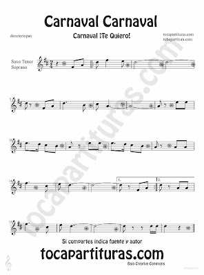 Tubescore Carnival Carnival sheet music for Tenor and Soprano Carnaval Te quiero traditional song music score