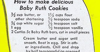 Dying for Chocolate: BABY RUTH COOKIES: Retro Ad & Recipe