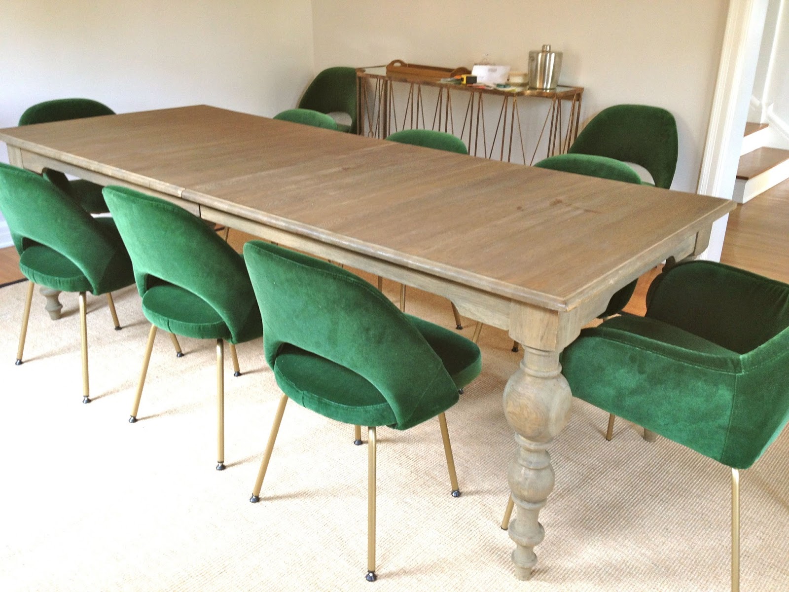 green chairs for dining room