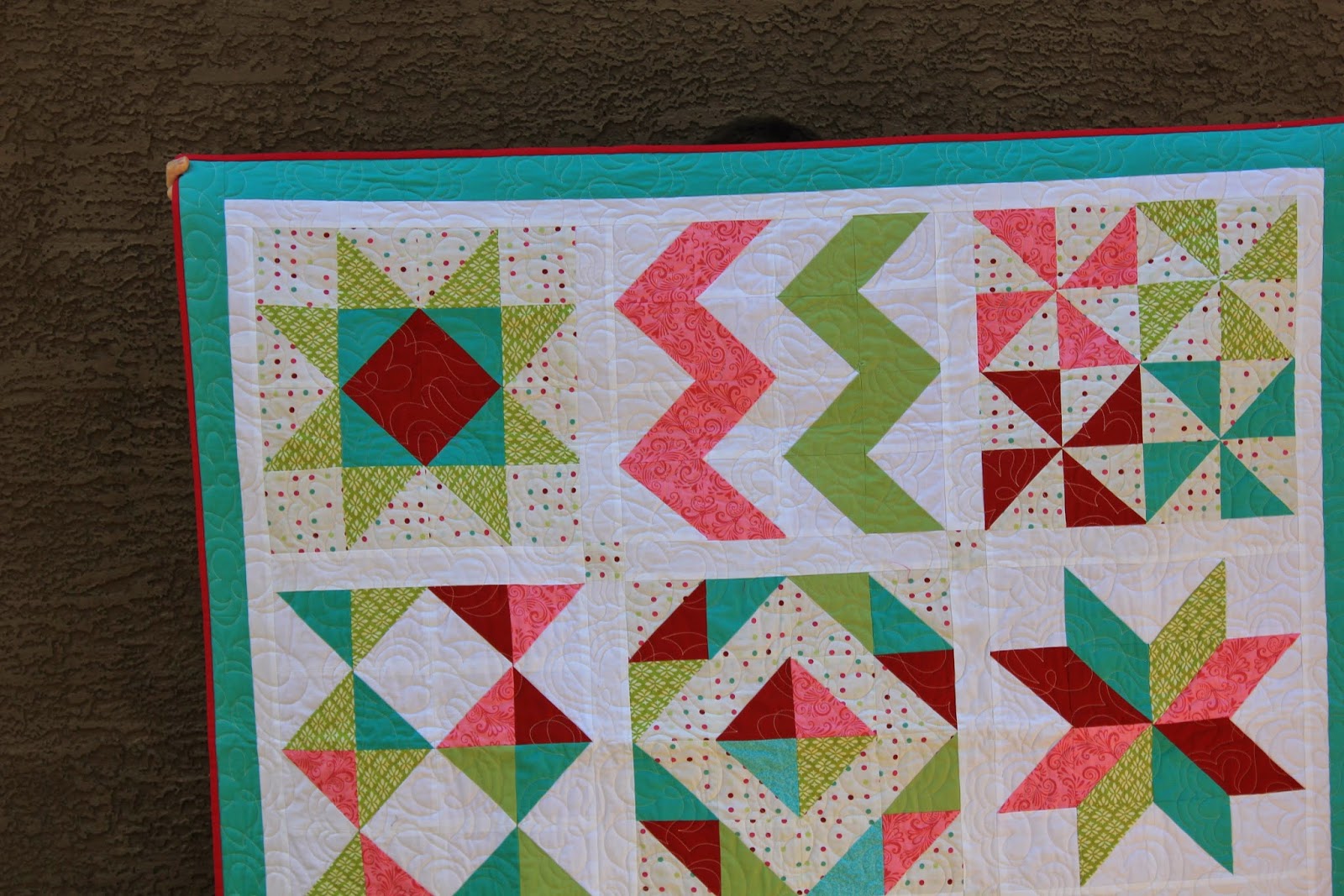 Quarter Mile Quilts HST Sample Quilt Finished!