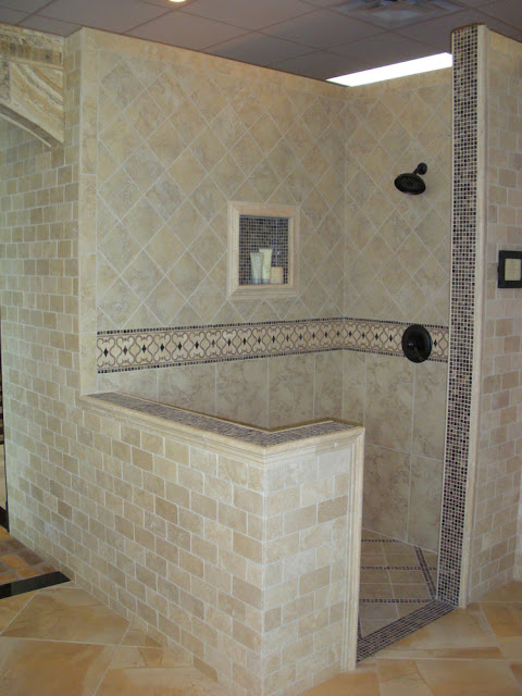 BAÑO DUCHA ESTILO TOSCANO - COCINAS Y BAÑOS: REPOSTEROS ENCIMERAS PISOS