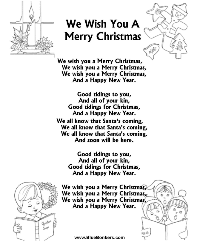 printable christmas carols for kids