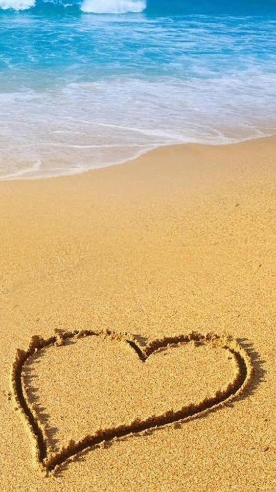 Love Heart On The Sand Valentines Surprise Android Wallpaper