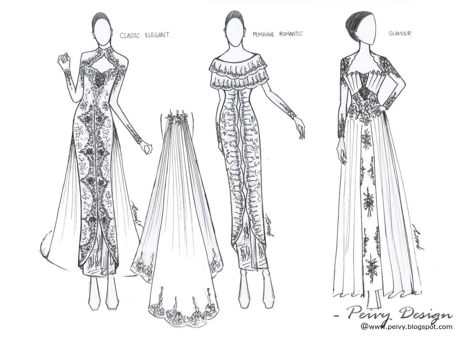 Peivy' for Your Special Moments Design Sketch Kebaya Pengantin