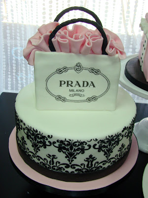 Sweet Cakes by Rebecca - damask cake with Prada shopping bag