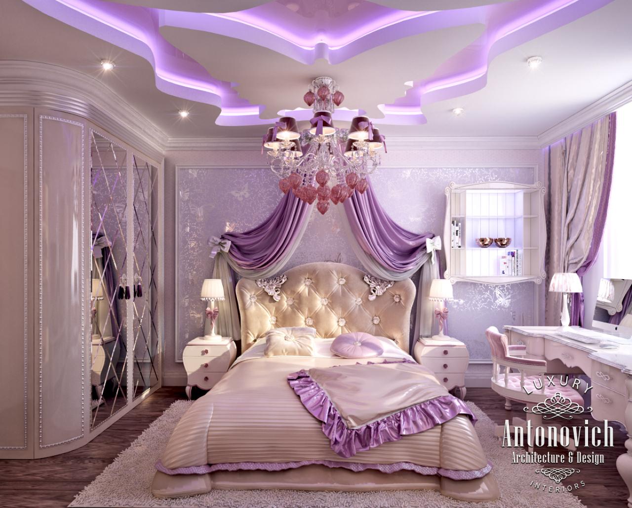 LUXURY ANTONOVICH DESIGN UAE Pink girly bedroom from Katrina Antonovich