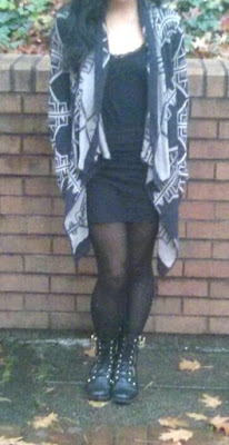 fall ootd knit cardigan black skirt