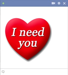 I Need You emoticon for Facebook I need you Facebook emoticon