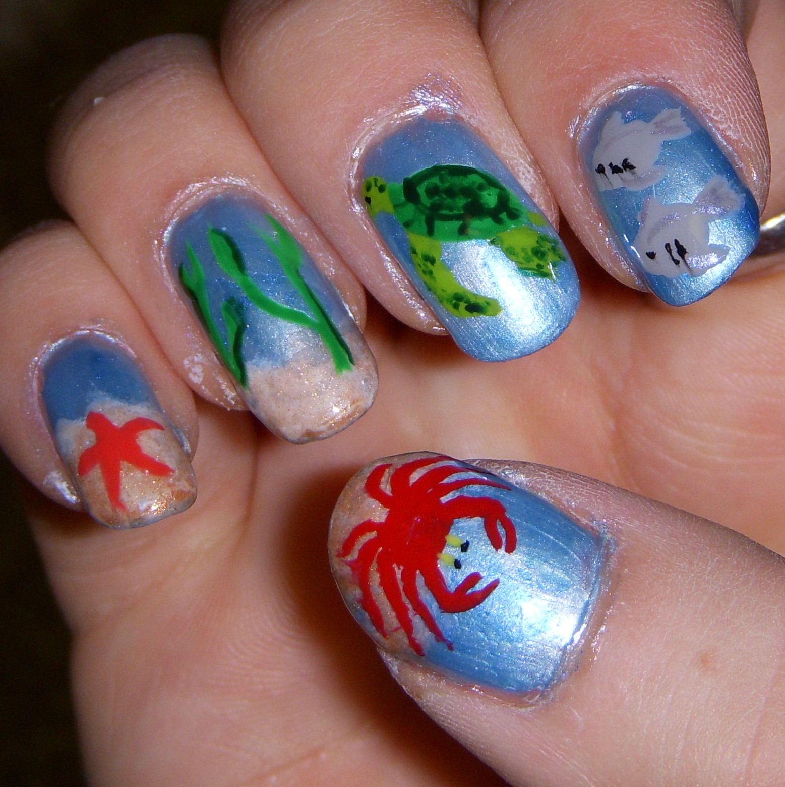 Quixii's Nails: 07/14/12 - Sea Life Nails