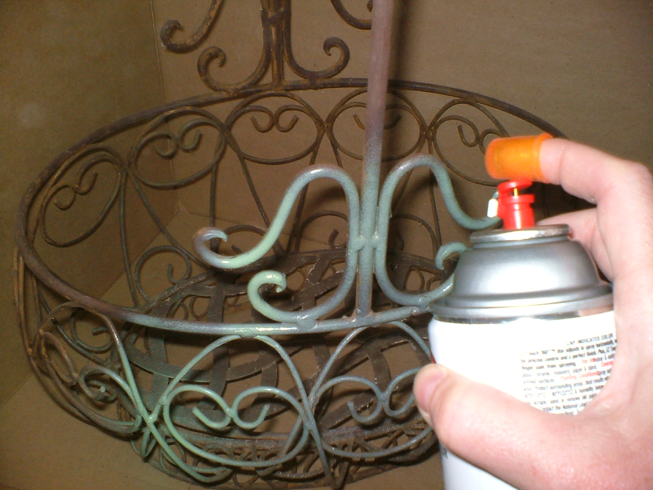 Decorative Iron Planter Makeover Color Me Thrifty