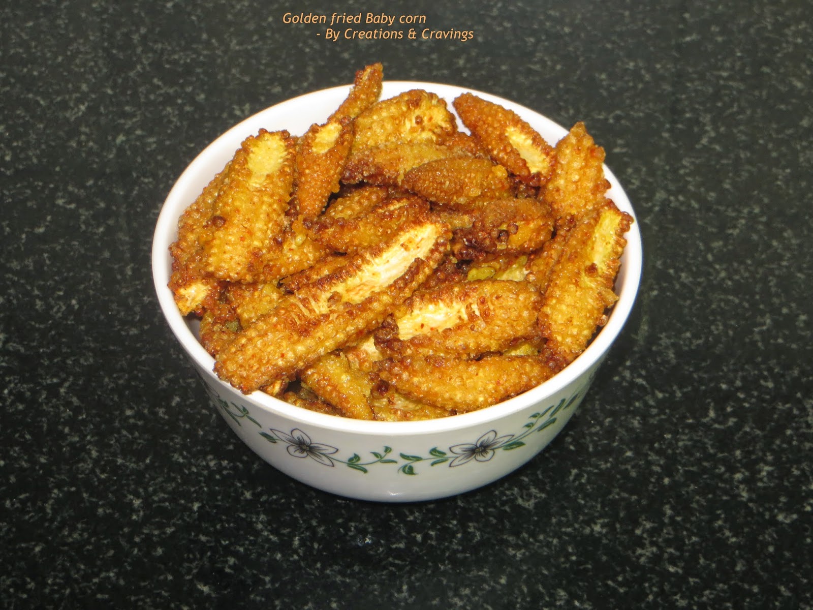 Creations & Cravings Baby Corn Chilli Fry