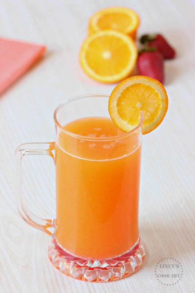 Orange & Strawberry Juice Lincy's Cook Art