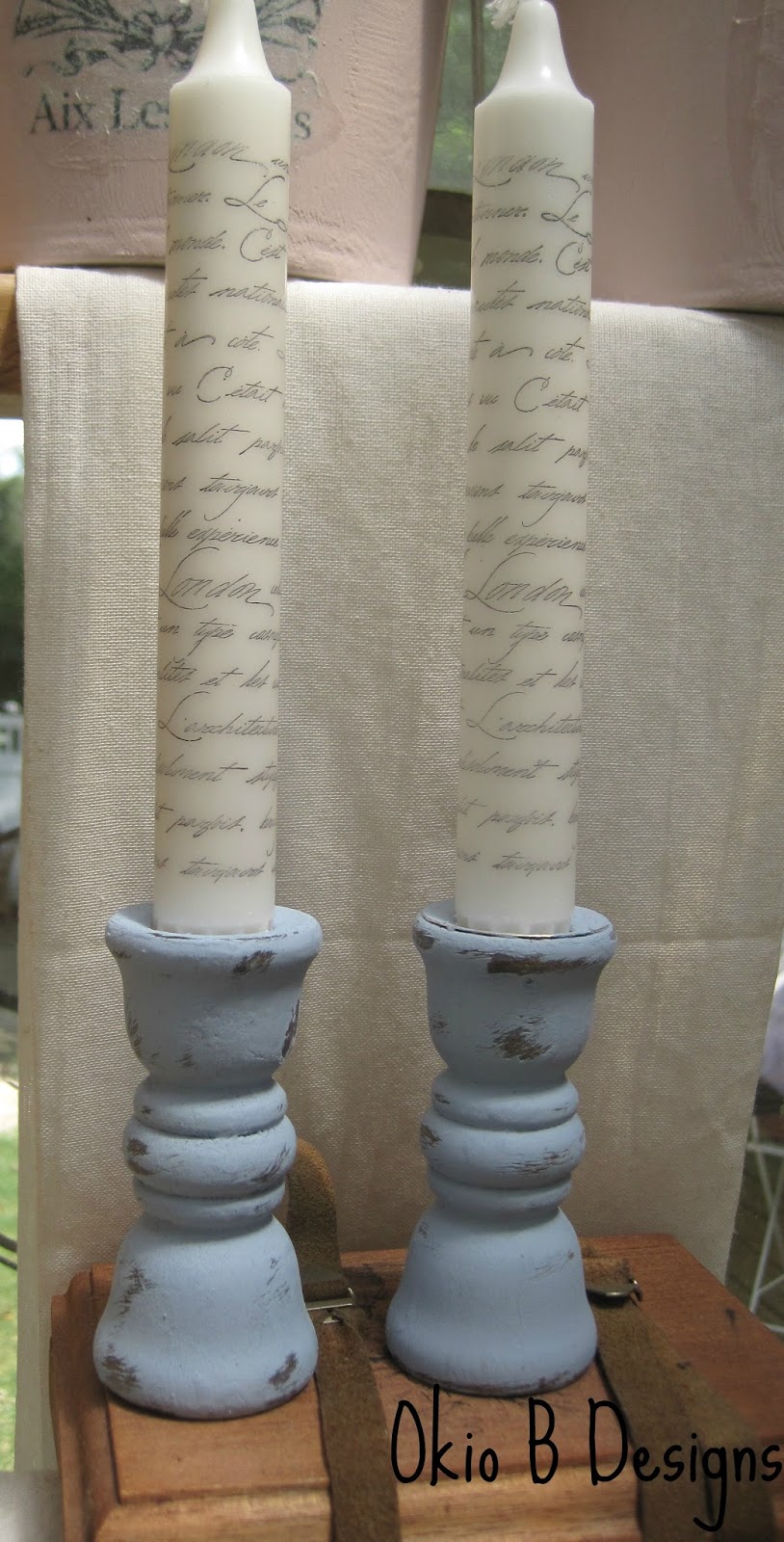 Upcycled Wood Candlesticks Okio B Designs