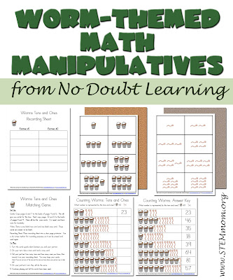 Free Worm-themed Math Manipulatives from Do Doubt Learning: STEMmom.org