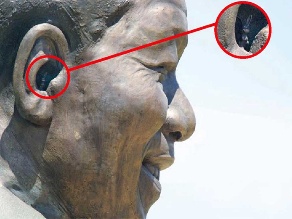 Nothing To Do With Arbroath Rabbit hidden in Nelson Mandela's ear