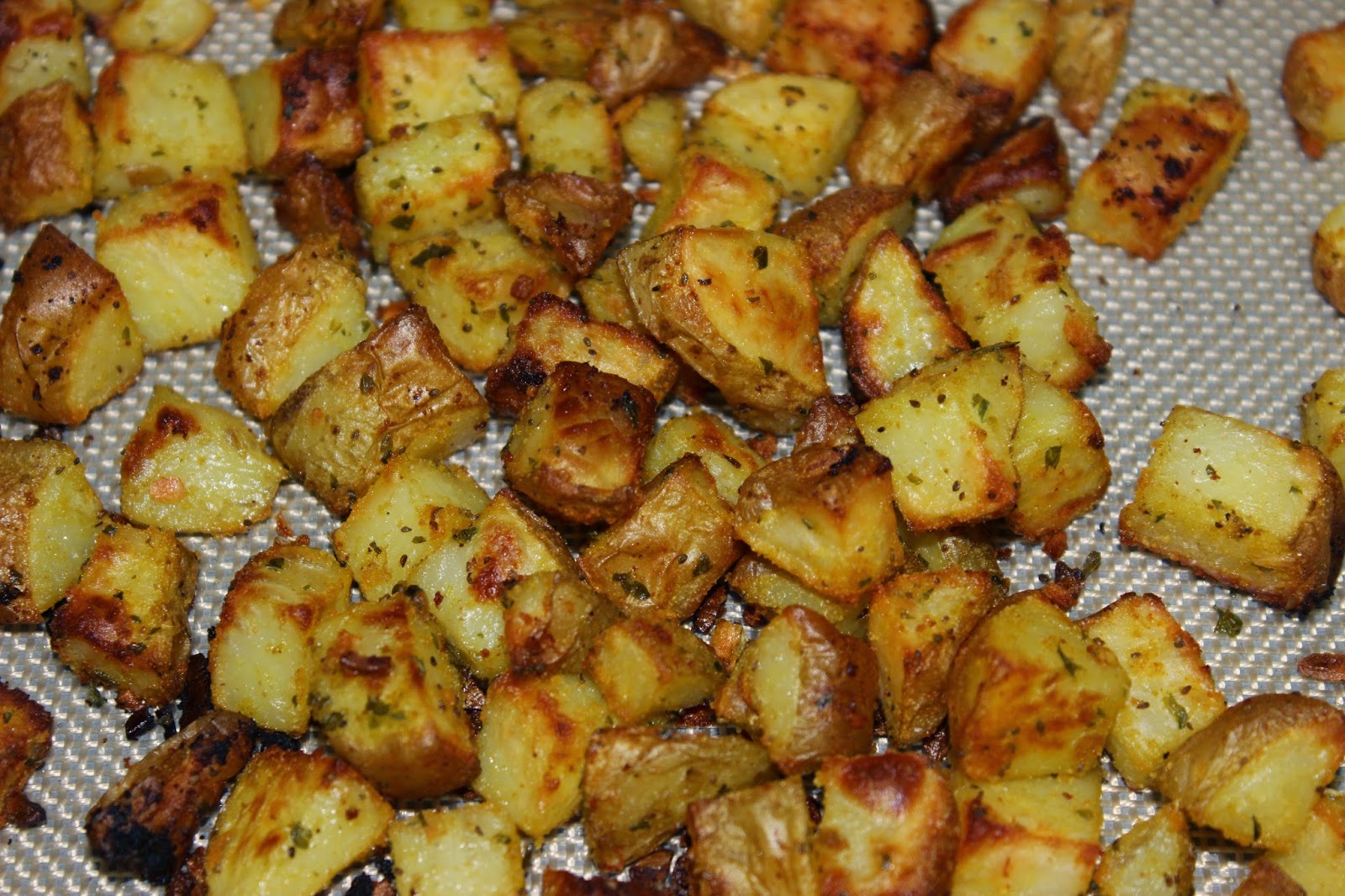 A Basktball Mum's Daily Trials oven roasted cube potatoes with home